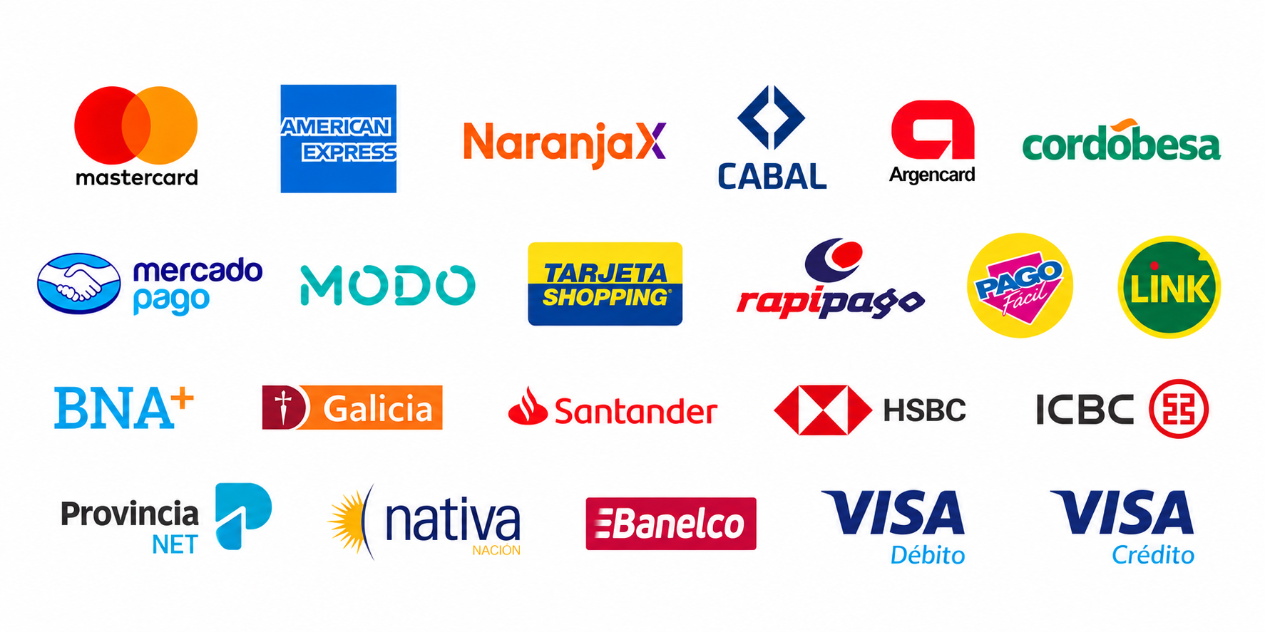 Medios de pago aceptados